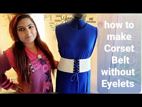 How to Make Corset Belt Without Eyelets / Easy DIY Corset Belt / Sewing 