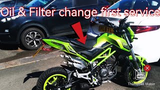 Benelli TNT 125 oil &filter change first service