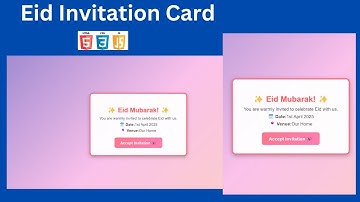 Eid Mubarak Invitation Card | HTML CSS JAVASCRIPT | Celebrate Eid with Us! #coding #html