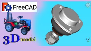 FreeCAD 3D model .Опора кульова(шаровая)