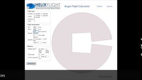 Screw Flight Design - Calculation program - Square Center helices