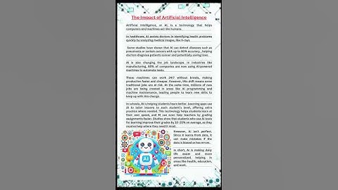 Essay on the Impact of Artificial Intelligence on Society