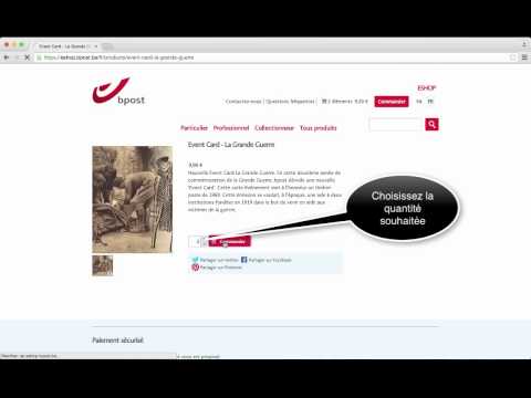 Démo: comment passer commande en ligne sur eShop bpost collectionneur.