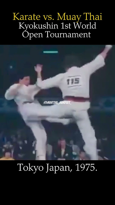 Karate vs. Muay Thai, 1975. 1st Kyokushin Karate World Open Tournament. Tokyo Japan. #martialarts