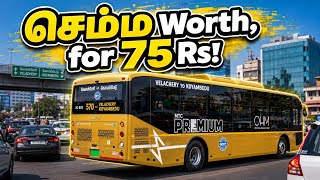 ₹75 AC Bus Ride in Chennai! Velachery to Koyambedu | MTC Bus Journey screenshot 5