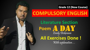 Exercises of the Poem A Day || Compulsory English Grade 12 || Literature || Emily Dickenson