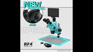 #rf4 Synchronous Continuous Zoom Triocular #microscope  With 10 Inch HD WIFI Camera Display Monitor