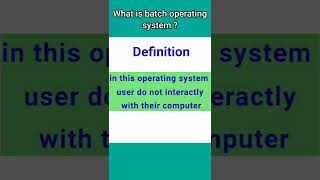 what is batch operating system full information in Hindi[career get] shorts