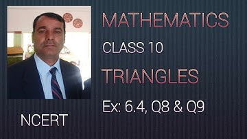 CLASS 10 MATHS CHAPTER 6 TRIANGLES EXERCISE: 6.4 Q8 & Q9 COMPLETE NCERT  SOLUTIONS.