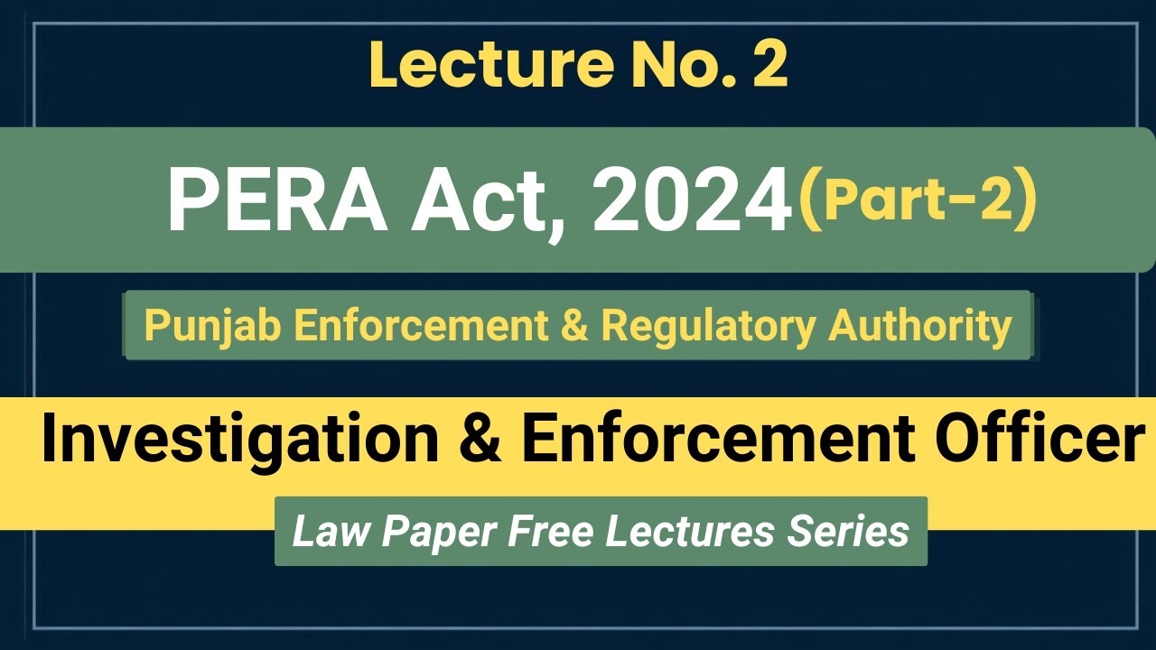 PERA Act Complete Lecture Part-2 IO & EO PERA Law Paper 