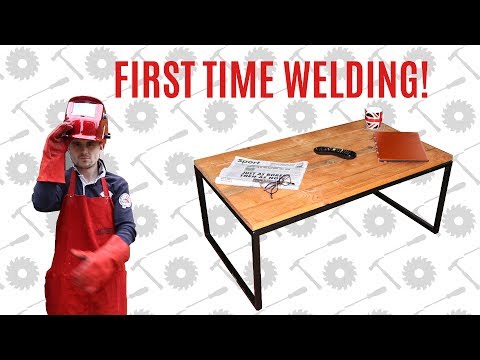 Steel & Pallet Wood Coffee Table - My First Time Welding thumbnail