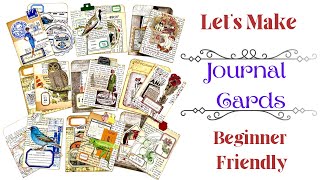 LET'S MAKE - JOURNAL CARDS for the LIBRARY CARD POCKETS - #craftwithme #junkjournalideas