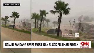 Banjir Bandang Seret Mobil, Rusak Puluhan Rumah di Bogor