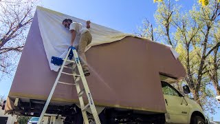 Painting Sheets onto our AstroVan | PMF Camper | Foamie