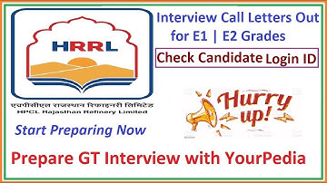 Interview Call Letters Out | HRRL Recruitment for E1 E2 Grades| Prepare Group Task Interview with YP