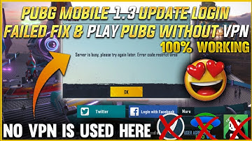 After 1.3.0 Update Pubg Mobile Network Error,Login failed Fix Without VPN | Loading screen fix😍