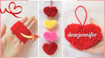 ✅ AMAZING! Pom Pom Heart Making Idea with Fingers ~ Valentine