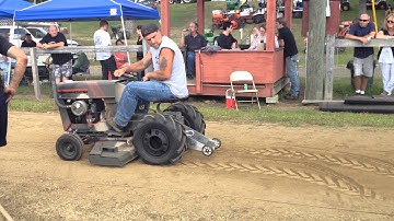 My dad pulling on my cub cadet 100 at Bridgewater Fair