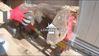 【田舎暮らしvlog】コスパ最強電動薪割り機/log house Wood chopping machine