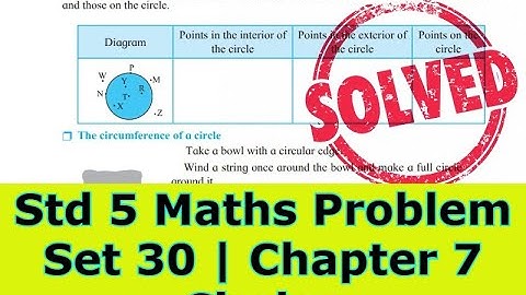 Std 5 Maths Problem Set 30 | Chapter 7 Circles