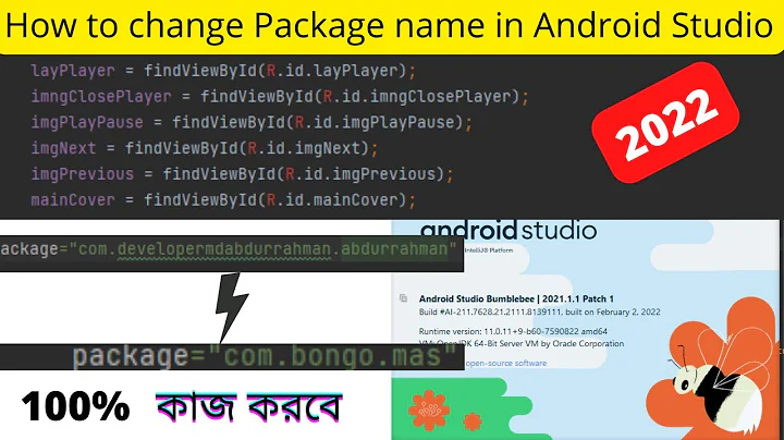 How to change Package name in Android Studio Bumblebee |2021.1.1 |Bangla tutorial 2022|problem solve