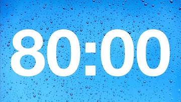 timer - 80 minute countdown with rain sounds .