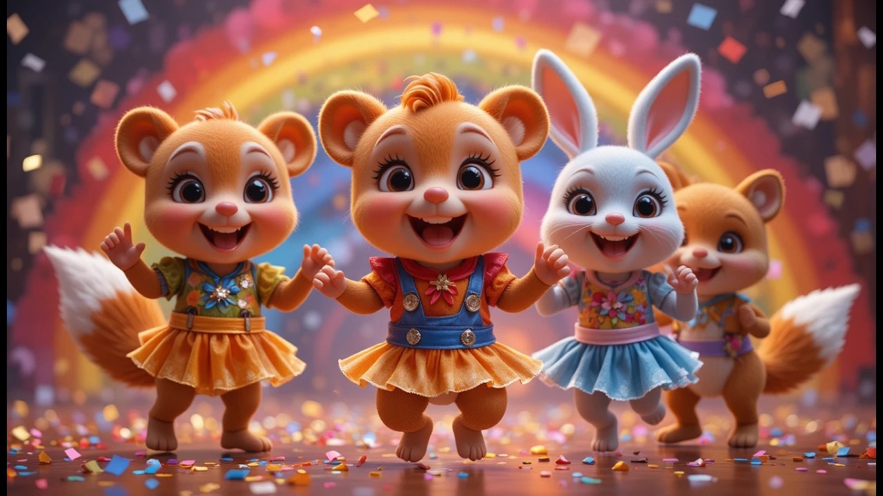 Animal Dance Party 🐻🐰 Funny Kids Song | Baby Animals Dancing | Preschool Dance Video