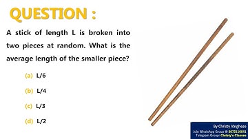 A question on Length of a broken stick  | CSIR-NET June 2018 | General Aptitude | July Mary Mathew