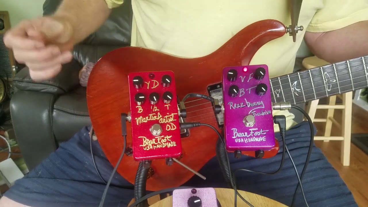 Bearfoot FX Razzberry Fuzzdrive Martial Artist Overdrive 'Marshall in a box' comparison
