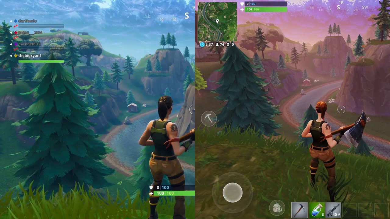 Fortnite Graphics Comparison Ps4 Vs Ipad Pro Youtube