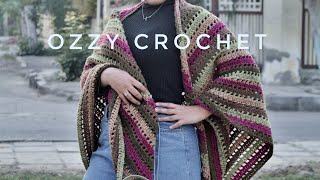 كروشيه شال مثلث سهل وبسيط _ simple crochet shawl _ Ozzy Crochet