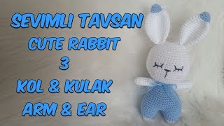 Amigurumi Örgü Oyuncak Tavşan 3 ( Kol & Kulak) Amigurumi Crochet Rabbit 3 (Arm & Ear)