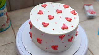 Onson Tort Tayyorlash | Qaymoqli Krem bilan tort yegish | Heart Cake