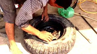 ជាងប៉ះកង់ម៉ូតូឡាន Car, Tires​ car, Cheang pas kong lan, ជាង​ប៉ះកង់ឡាន​, cambodian Cheang pas kong la