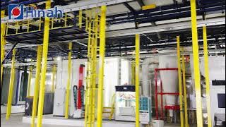 powder coating line with power and free conveyor system