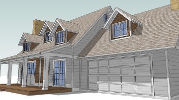 Design an Attic Roof Home with Dormers using SketchUp.  Part 2. The Roof