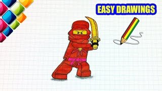 ninjago lego kai kolay easy drawings draw beginners