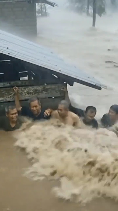 Suasana banjir besar di desa #shorts