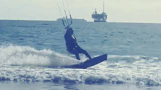 Giampiero Alferoni Kiteboarding transition back roll one foot - Seal Beach ( California )