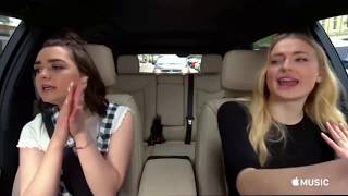 Sophie Turner and Maisie Williams Carpool Karaoke - Game of Thrones season 7
