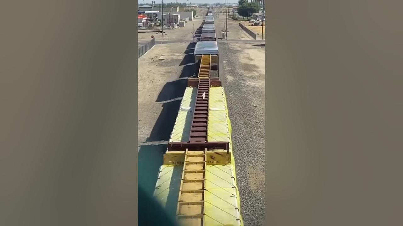 Union pacific freight train in Tulare aerial view YouTube