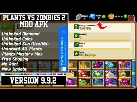 Plants VS Zombies 2 Mod Apk New 2022 V9.9.2 – Unlimited Diamond & All Plants Unlocked Max Level