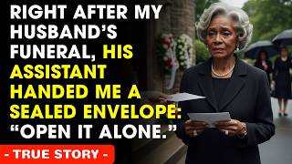 Right After My Husband’s Funeral, His Assistant Gave Me A Sealed Envelope — “Open It Alone.”