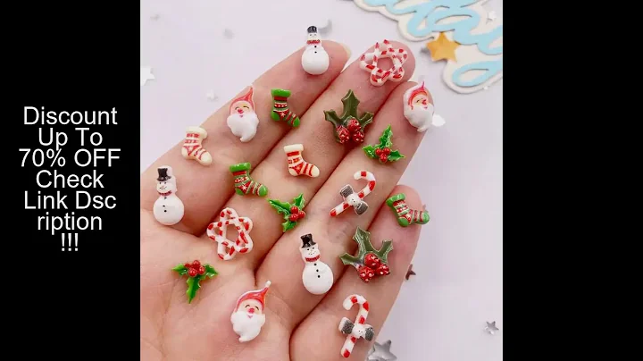 50pcs Resin Colorful Christma Nail Art Decor Santa Claus Snowman Fruit leaves Magic wand Flatback Rh
