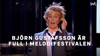 Björn Gustafsson är full i Melodifestivalen 2008 | SVT