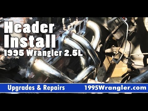 Header install 1995 wrangler  Jeep YJ - YouTube