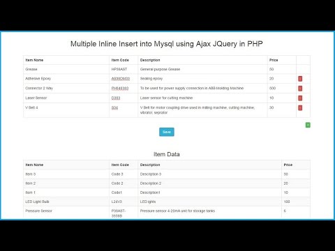 dozen Survival actually Multiple Inline Insert into Mysql using Ajax JQuery in PHP - YouTube