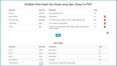 Multiple Inline Insert into Mysql using Ajax JQuery in PHP