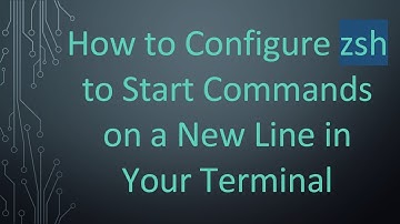 How to Configure zsh to Start Commands on a New Line in Your Terminal
