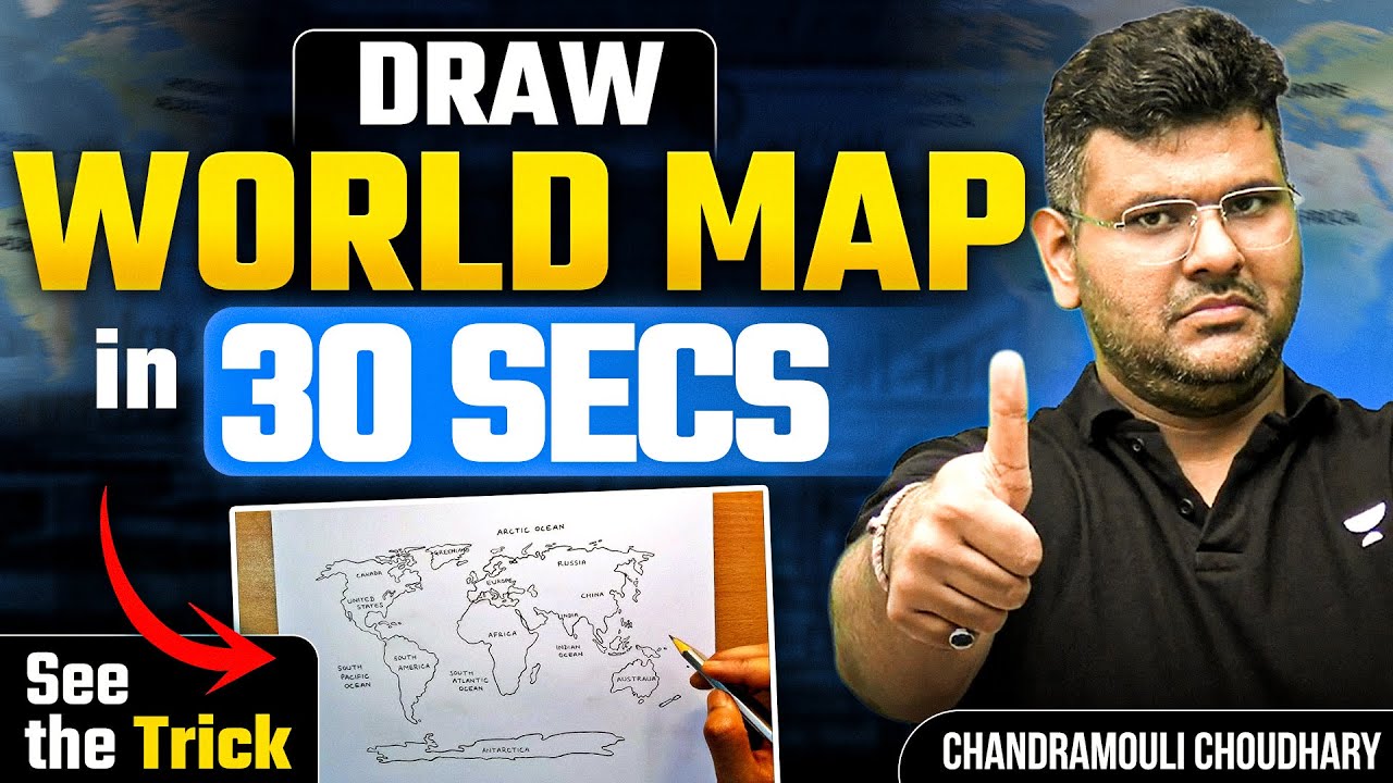 Fastest Way to Draw the World Map – Learn in Minutes! UPSC
